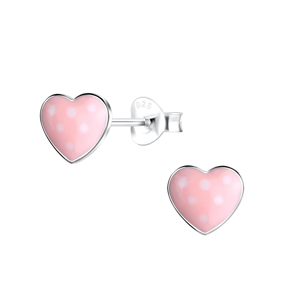 Silver JD Sterling Silver Heart Ear Studs JD19225