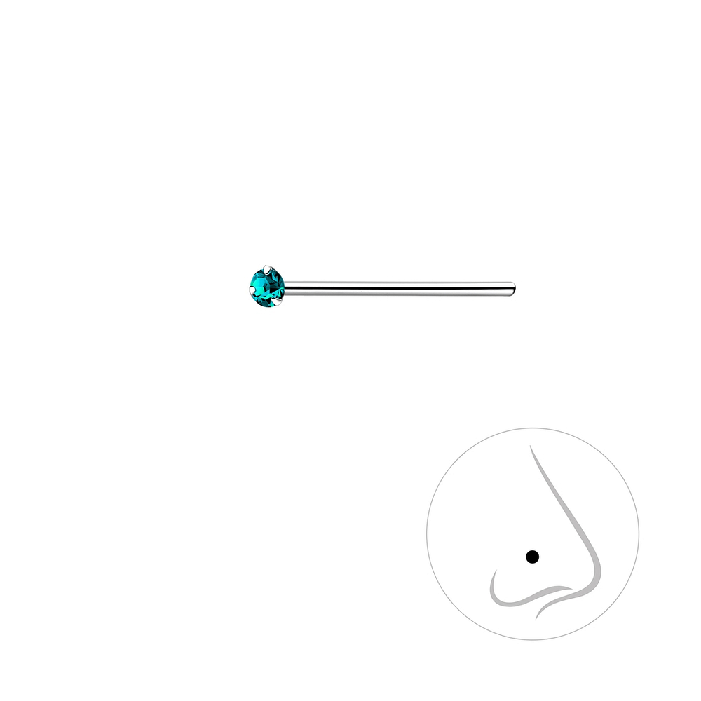 Wholesale 1.5mm Round Crystal Sterling Silver Nose Stud - JD3316