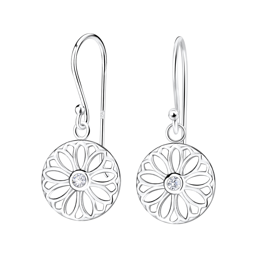 Wholesale Sterling Silver Flower Earrings - JD11748