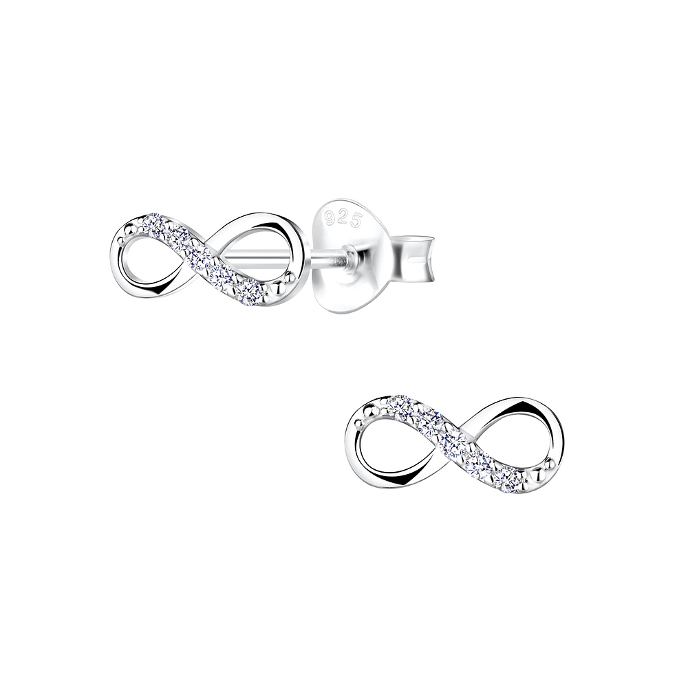 Wholesale Sterling Silver Infinity Ear Studs - JD11525
