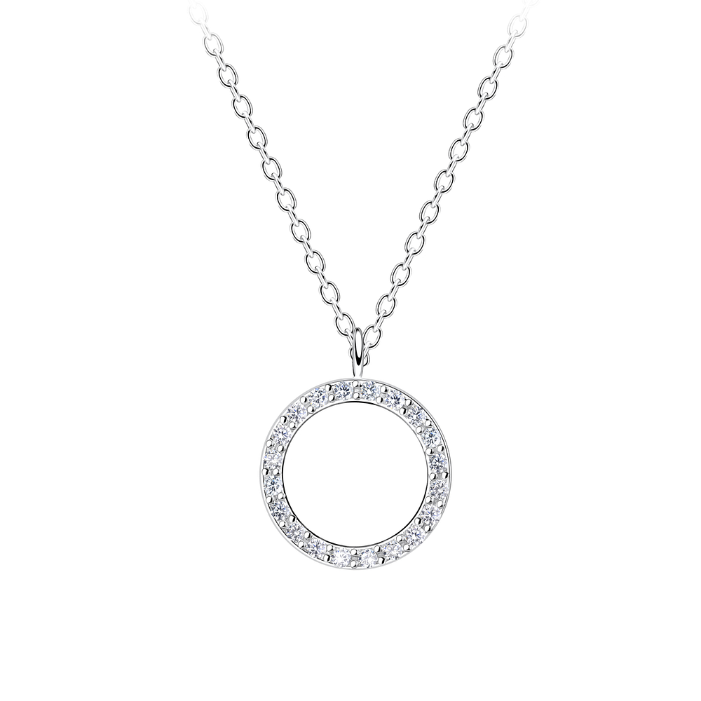 Wholesale Sterling Silver Circle Necklace - JD11357