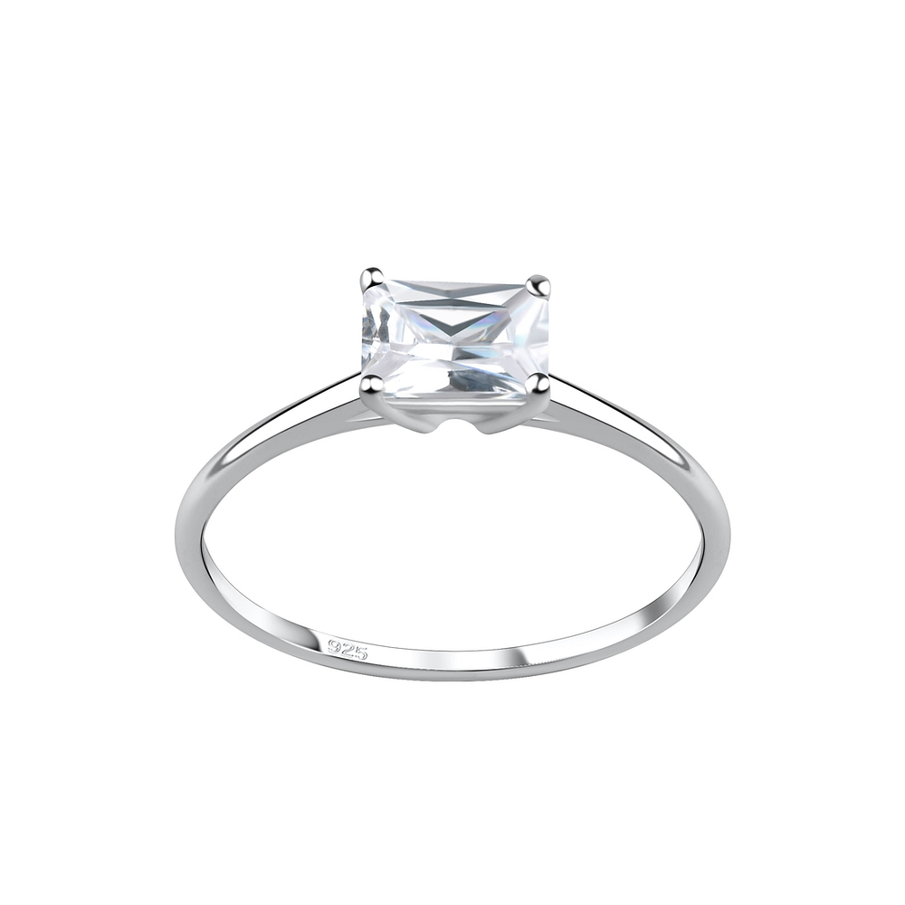 Baguette cubic clearance zirconia ring