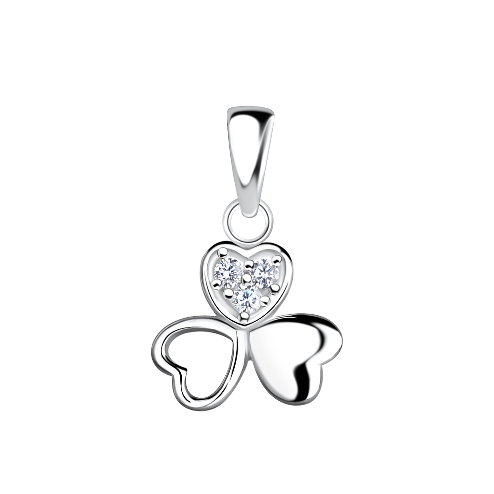 Wholesale Sterling Silver Shamrock Pendant - JD19344