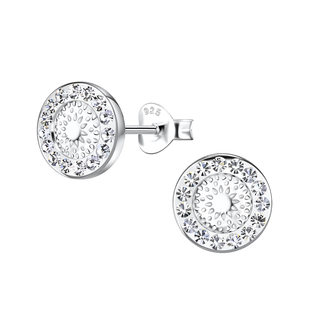 Wholesale Sterling Silver Round Ear Studs - JD20559