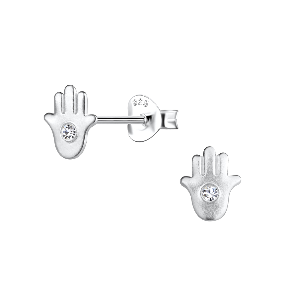 Wholesale Sterling Silver Hamsa Ear Studs - JD20685