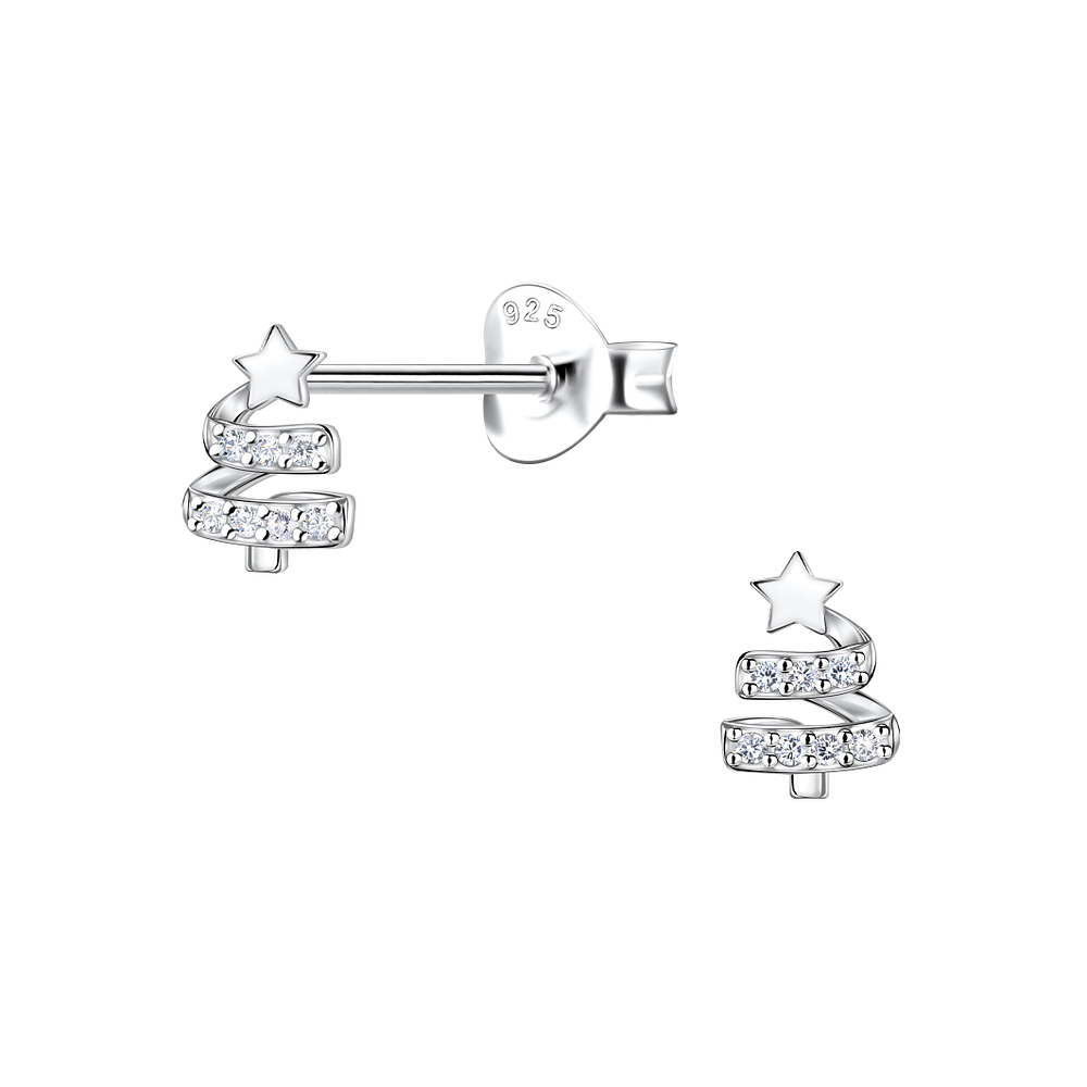 Wholesale Sterling Silver Christmas Tree Ear Studs - JD22113
