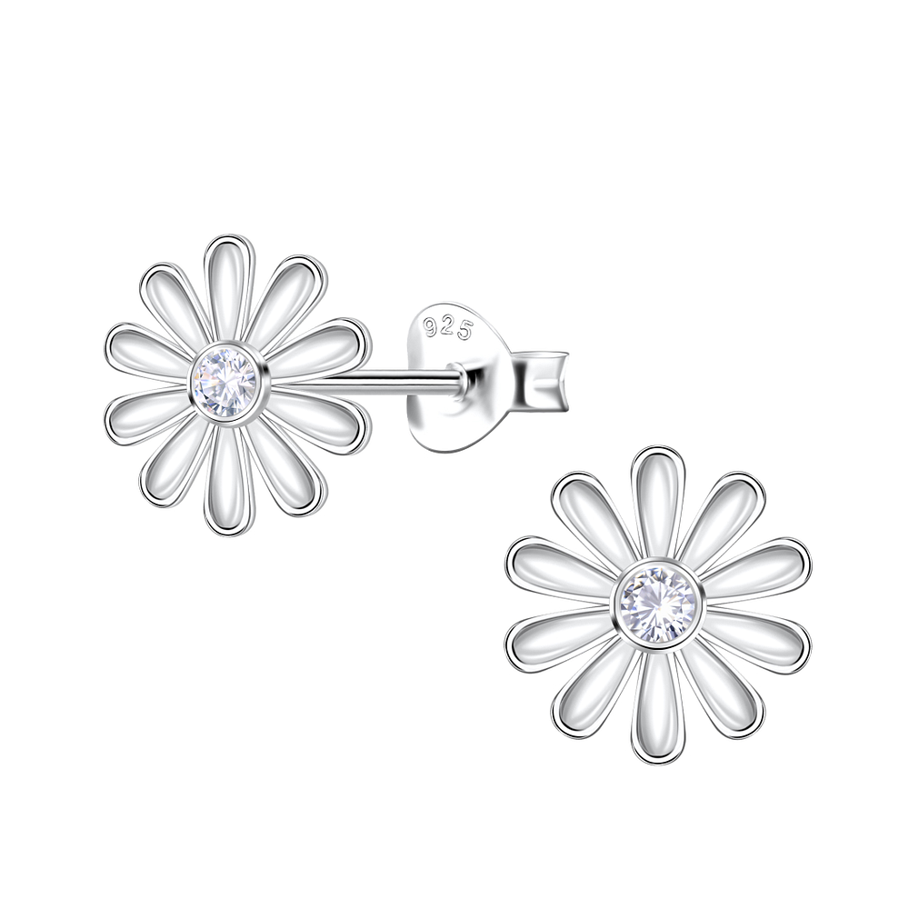 Wholesale Sterling Silver Flower Ear Studs - JD22645