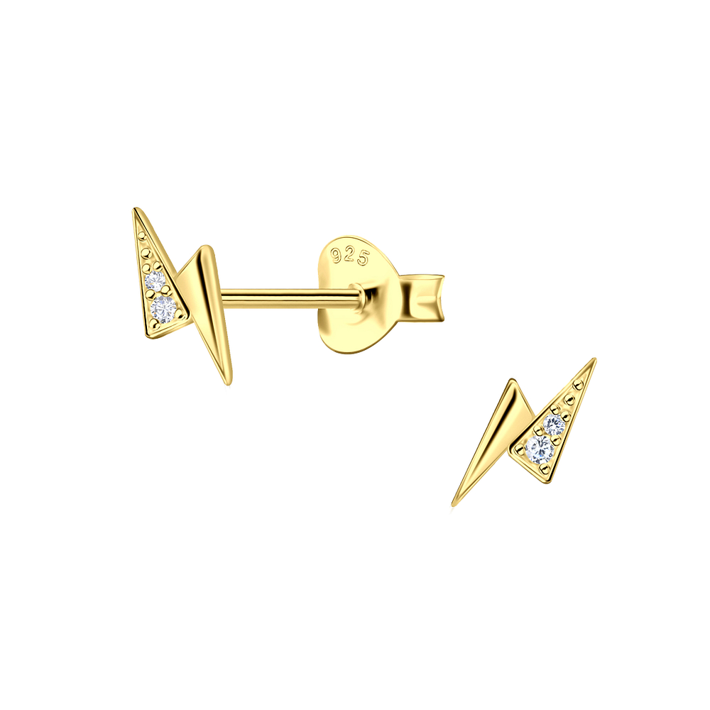 Wholesale Sterling Silver Thunder Bolt Ear Studs - JD22928