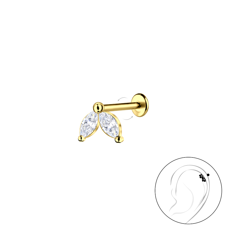 Wholesale Sterling Silver Geometric with Titanium Labret - JD23004