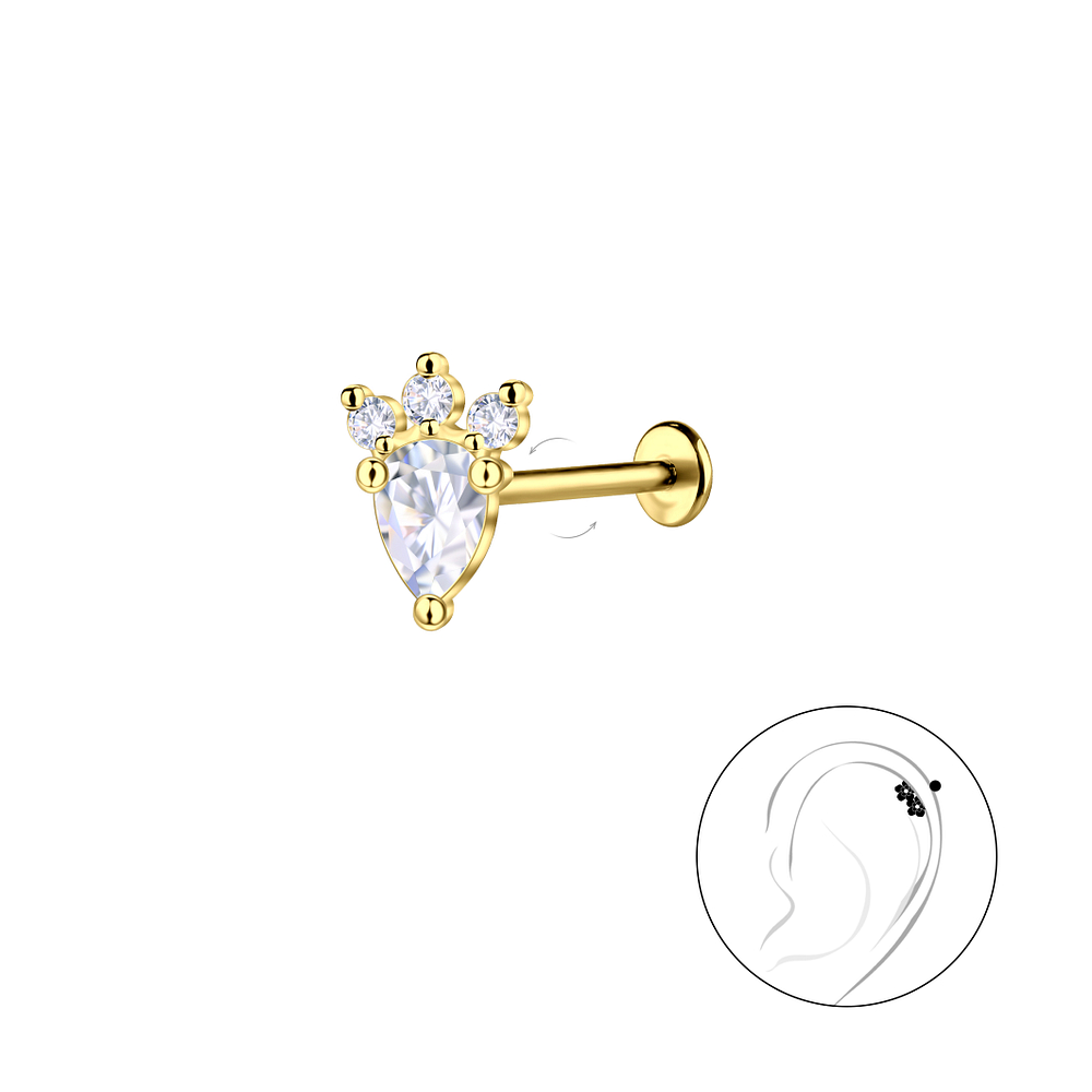 Wholesale Sterling Silver Geometric with Titanium Labret - JD23098