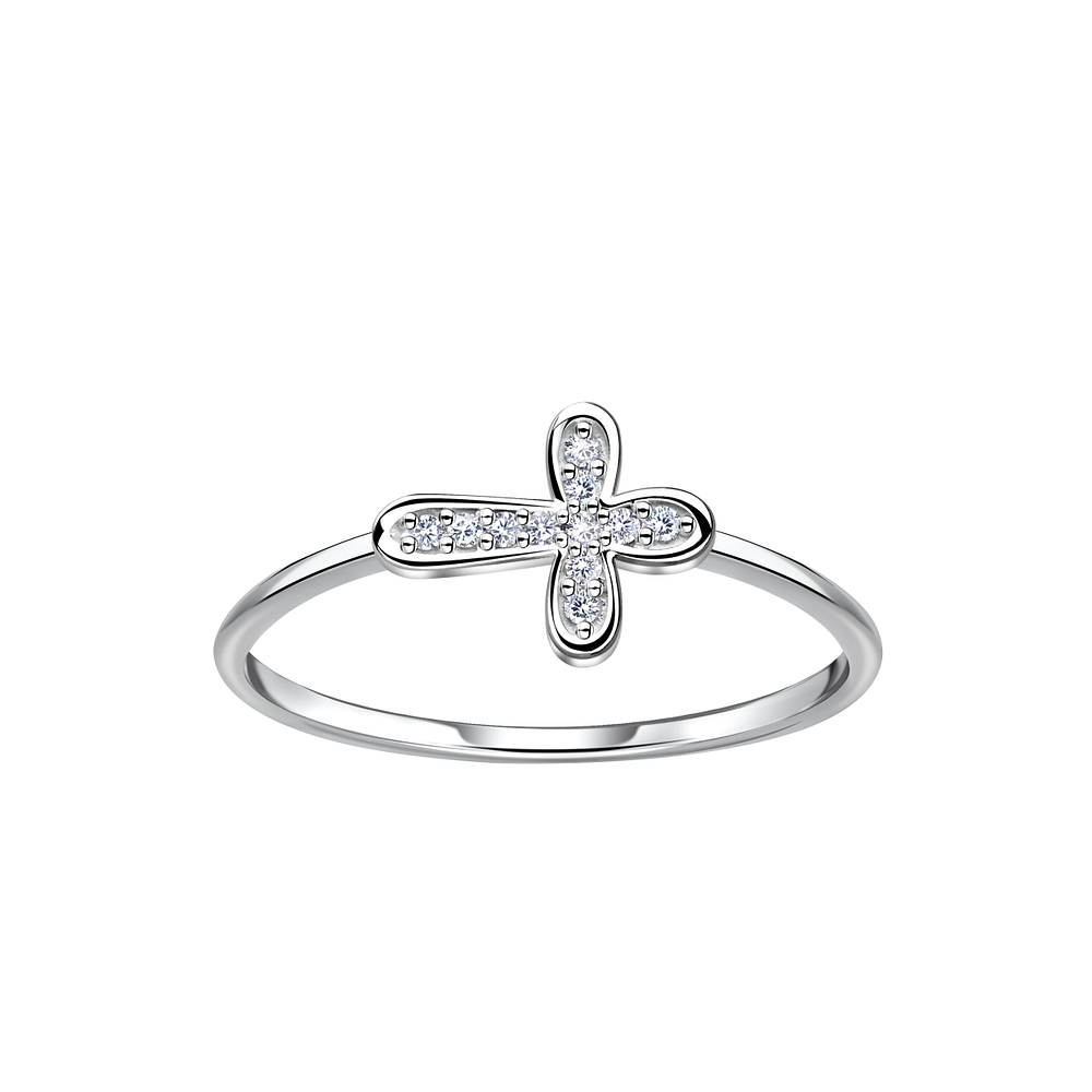 Wholesale Sterling Silver Cross Ring - JD22886
