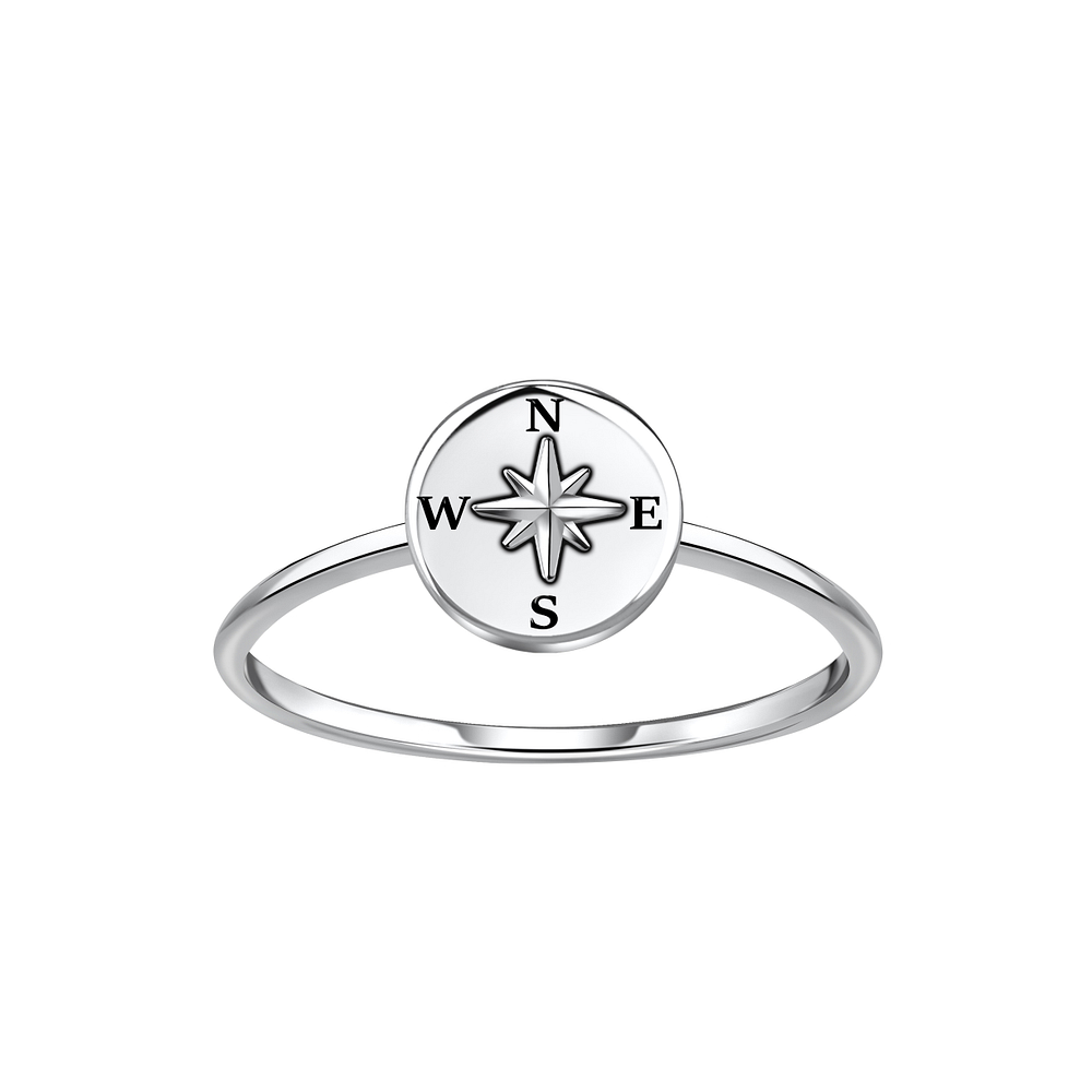 Wholesale Sterling Silver Compass Ring - JD22888