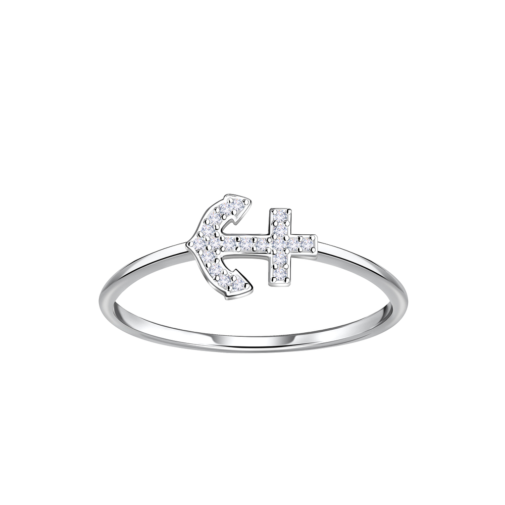 Wholesale Sterling Silver Anchor Ring - JD23019