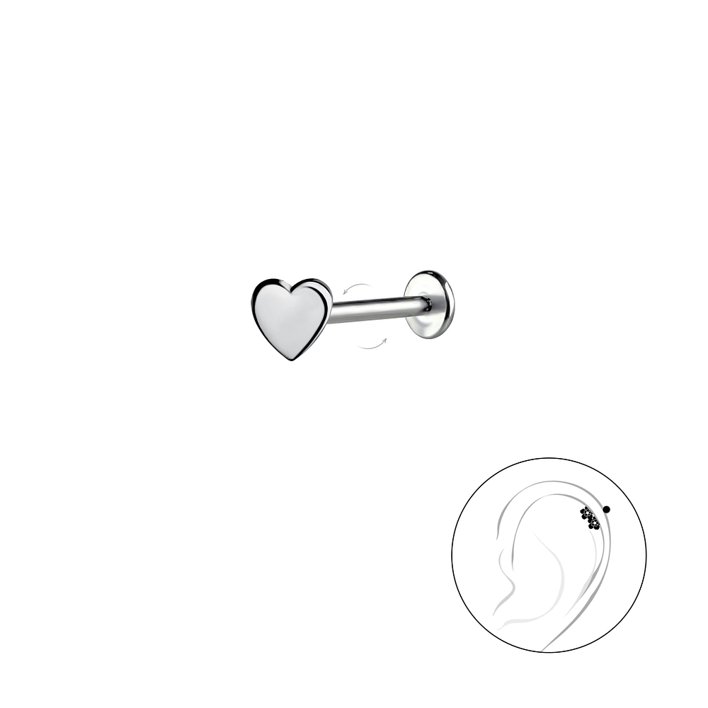 Wholesale Sterling Silver Heart with Titanium Labret - JD22874