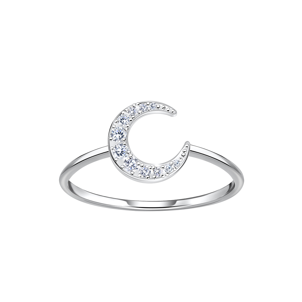 Wholesale Sterling Silver Crescent Moon Ring - JD23298