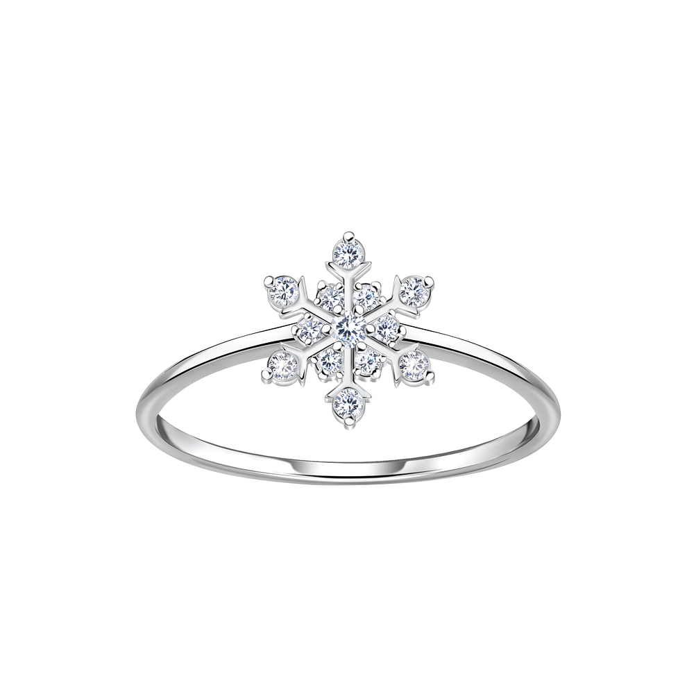 Wholesale Sterling Silver Snowflake Ring - JD23335