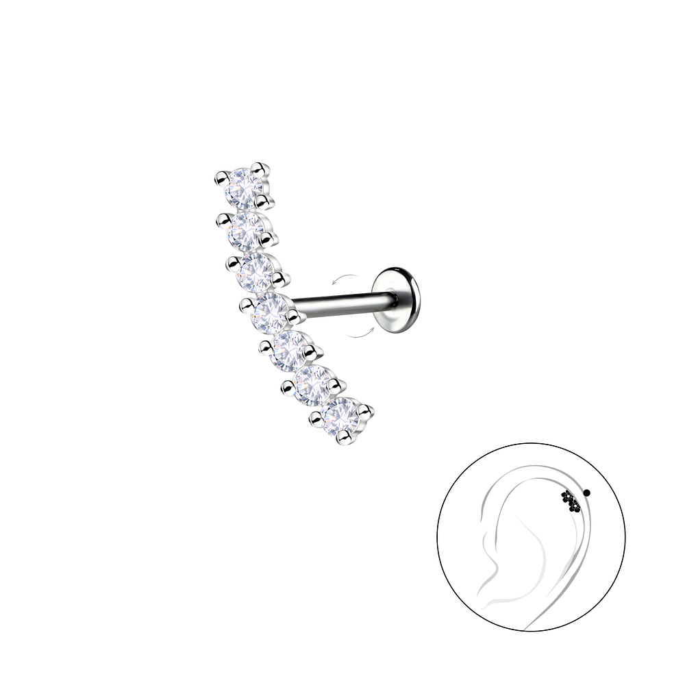 Wholesale Sterling Silver Geometric with Titanium Labret - JD22756