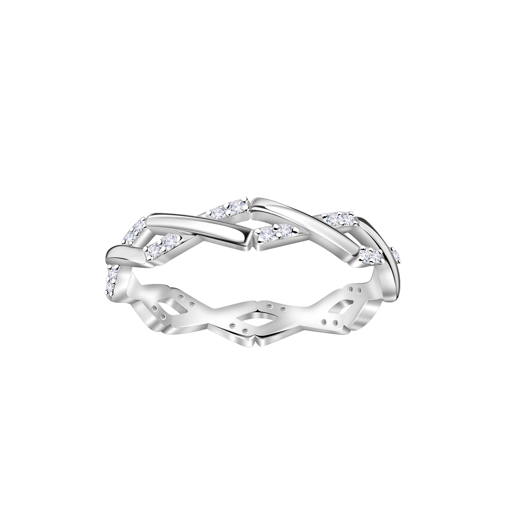 Wholesale Sterling Silver Braided Ring - JD23376