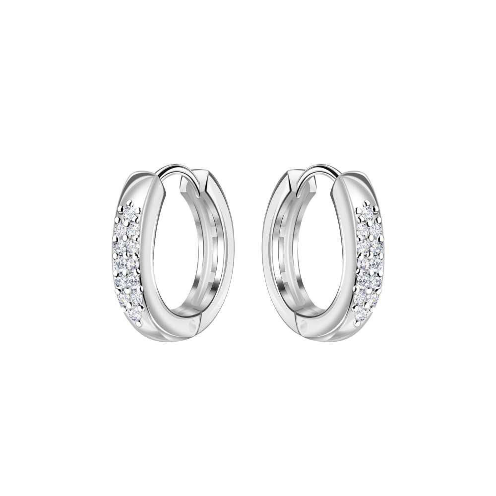 Wholesale 12mm Sterling Silver Huggie Earrings - JD23443