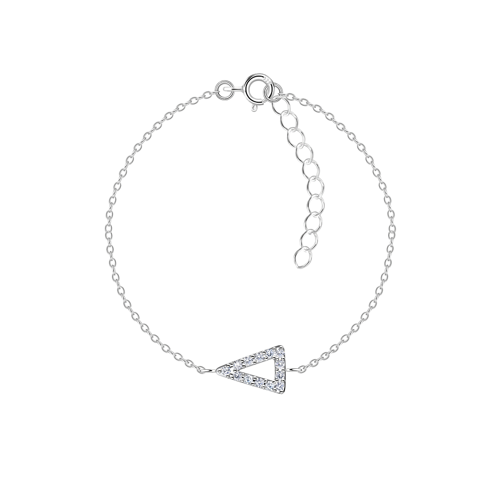 Wholesale Sterling Silver Triangle Outline Bracelet - JD23871