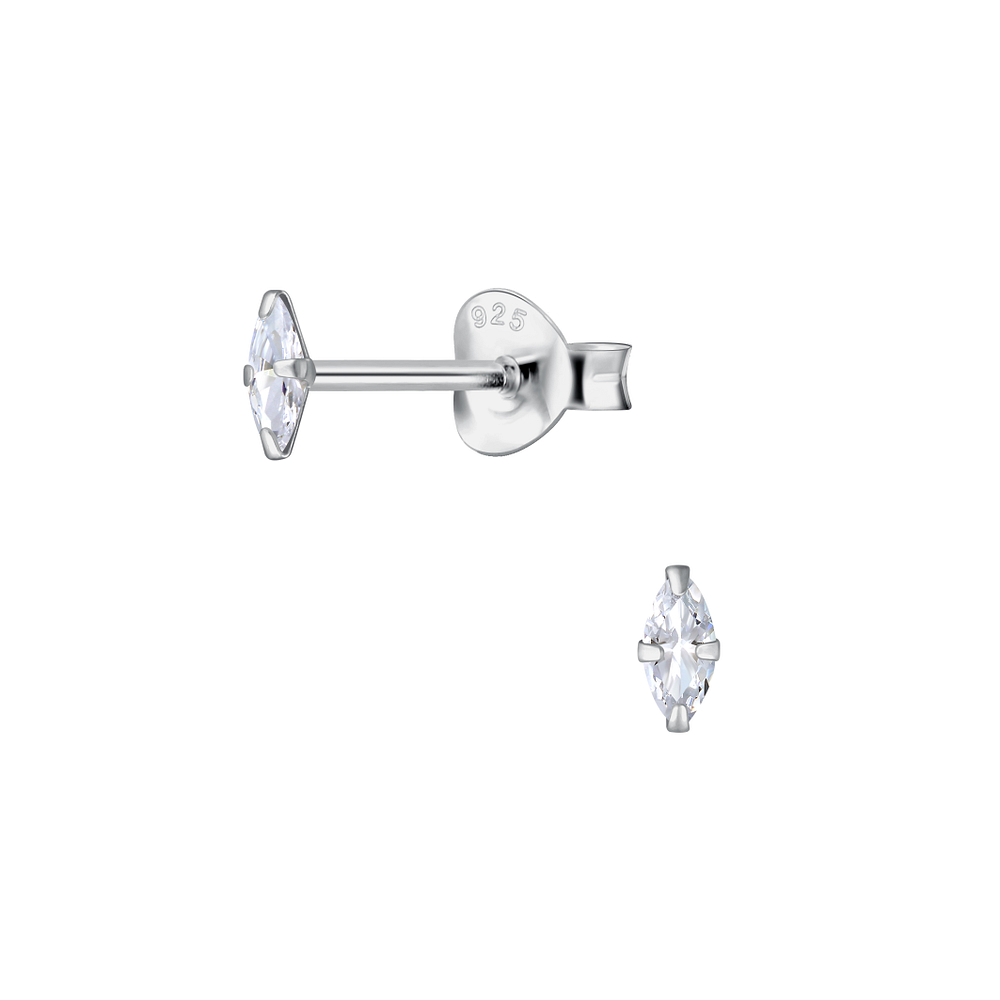 Wholesale 2x4mm Marquise Cubic Zirconia Ear Studs - JD23949