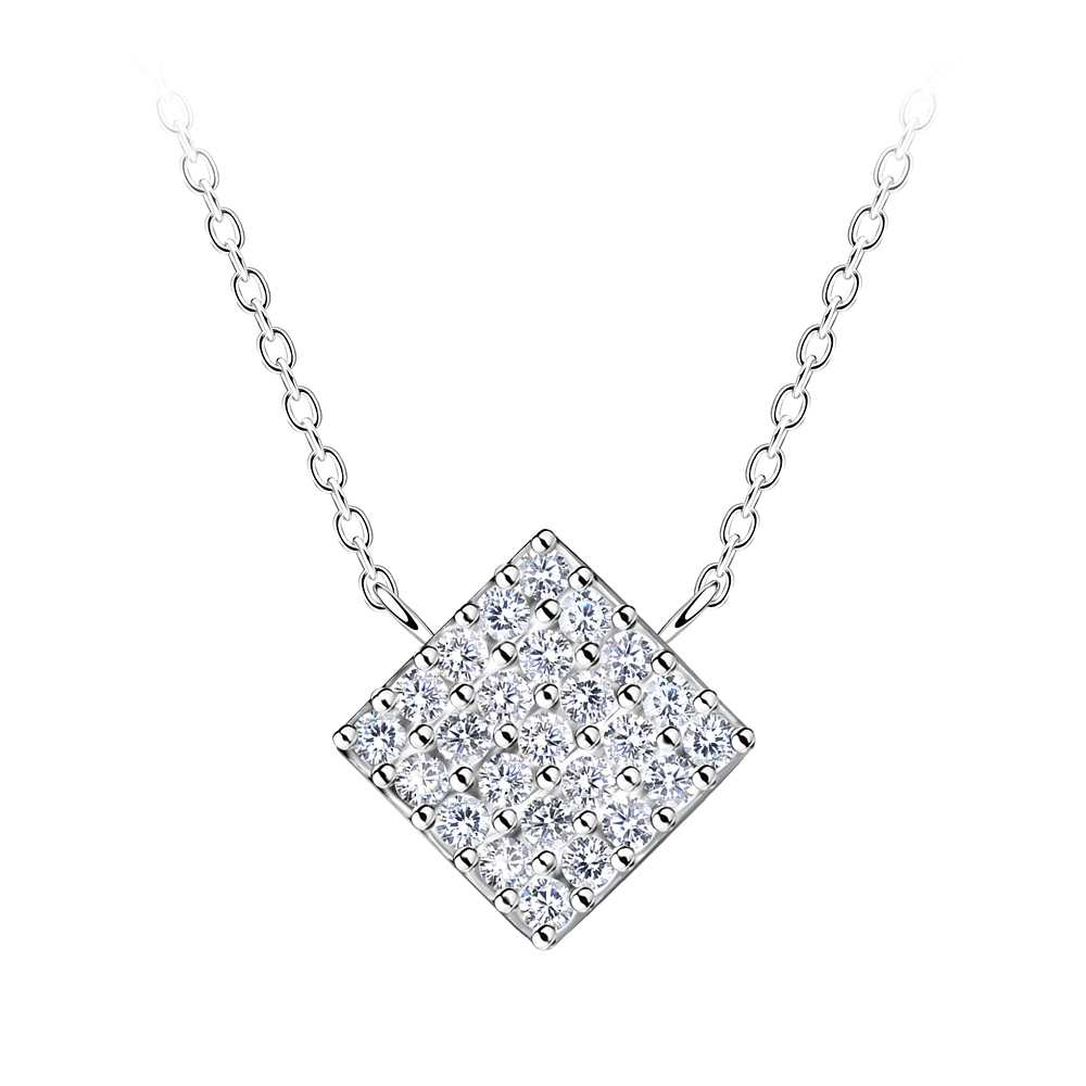 Wholesale Sterling Silver Square Necklace - JD24197