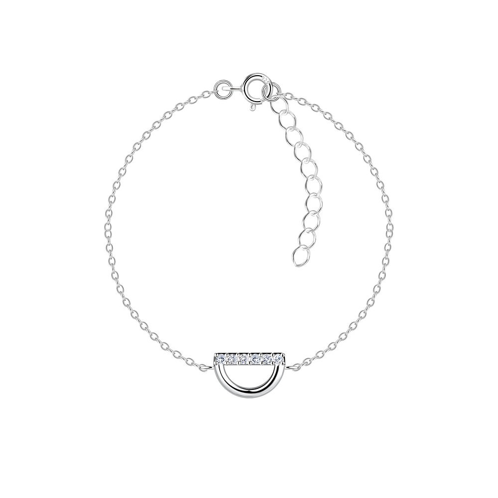 Wholesale Sterling Silver Semi Circle Bracelet - JD24128