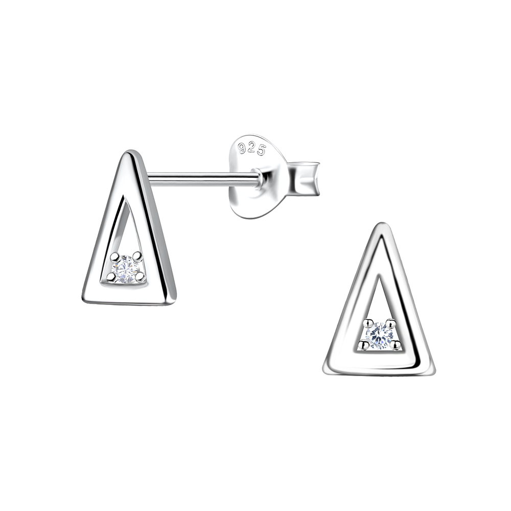 Wholesale Sterling Silver Triangle Ear Studs - JD24089