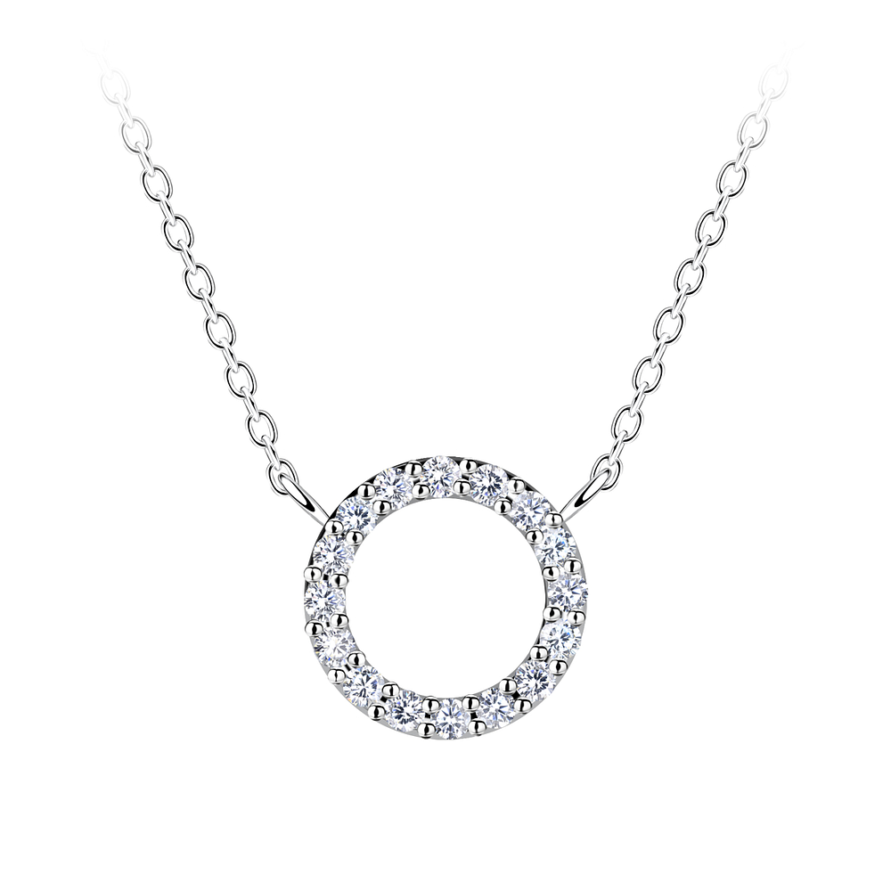 Wholesale Sterling Silver Circle Necklace - JD24166