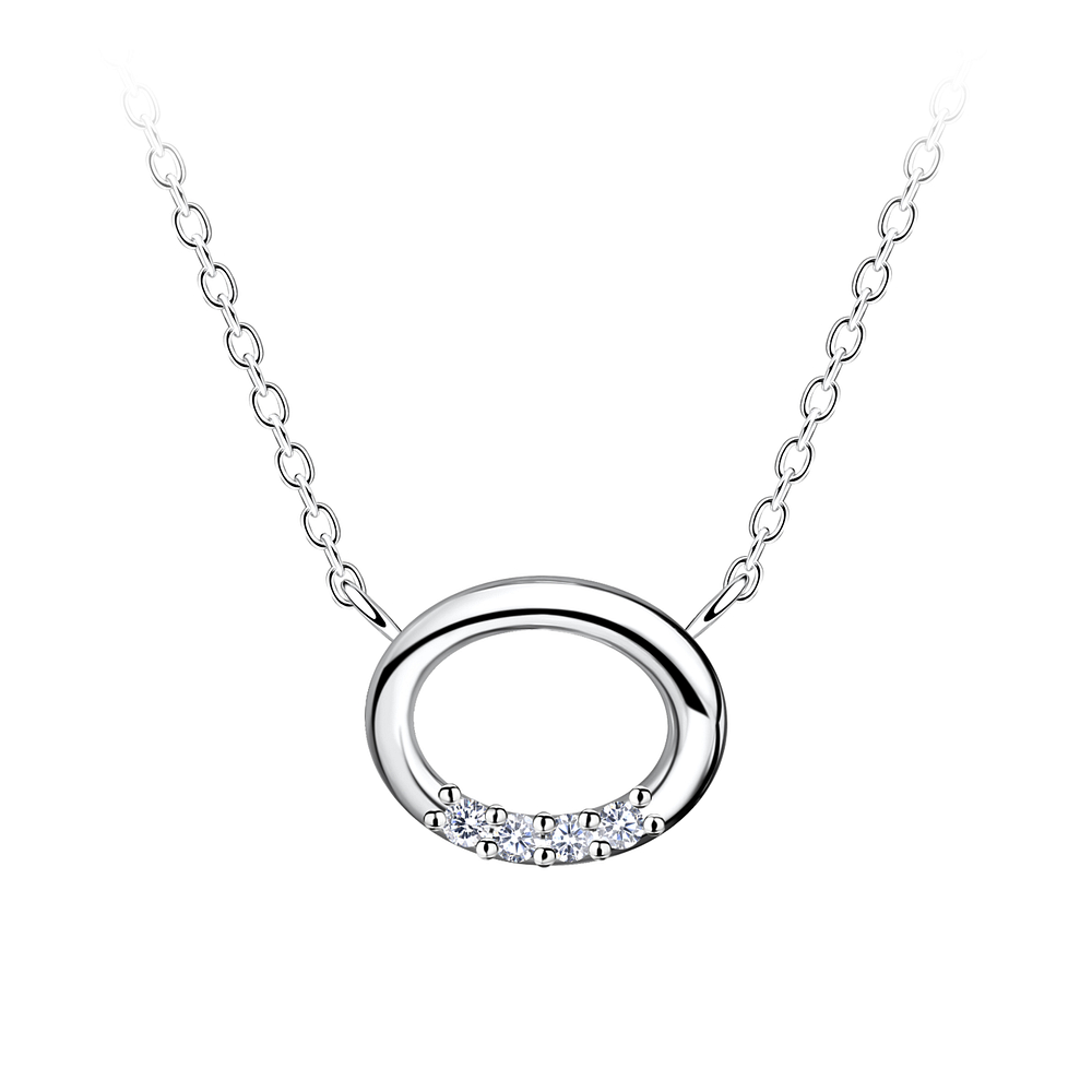 Wholesale Sterling Silver Oval Necklace - JD24170