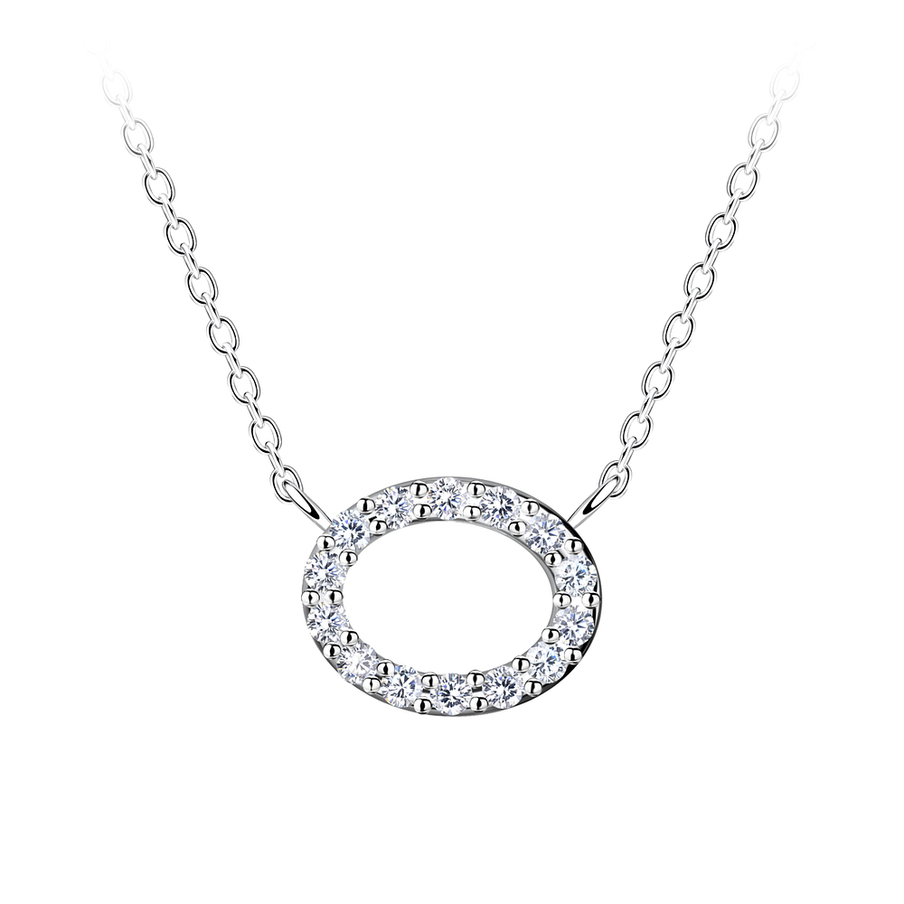 Wholesale Sterling Silver Oval Necklace - JD24171