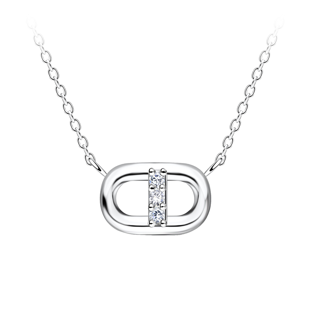 Wholesale Sterling Silver Oval Necklace - JD24148