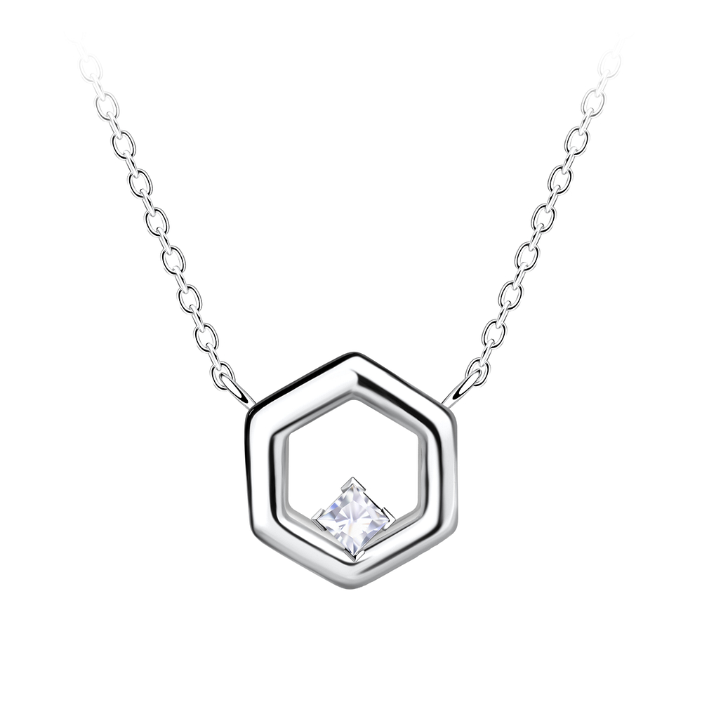 Wholesale Sterling Silver Square Necklace - JD24152
