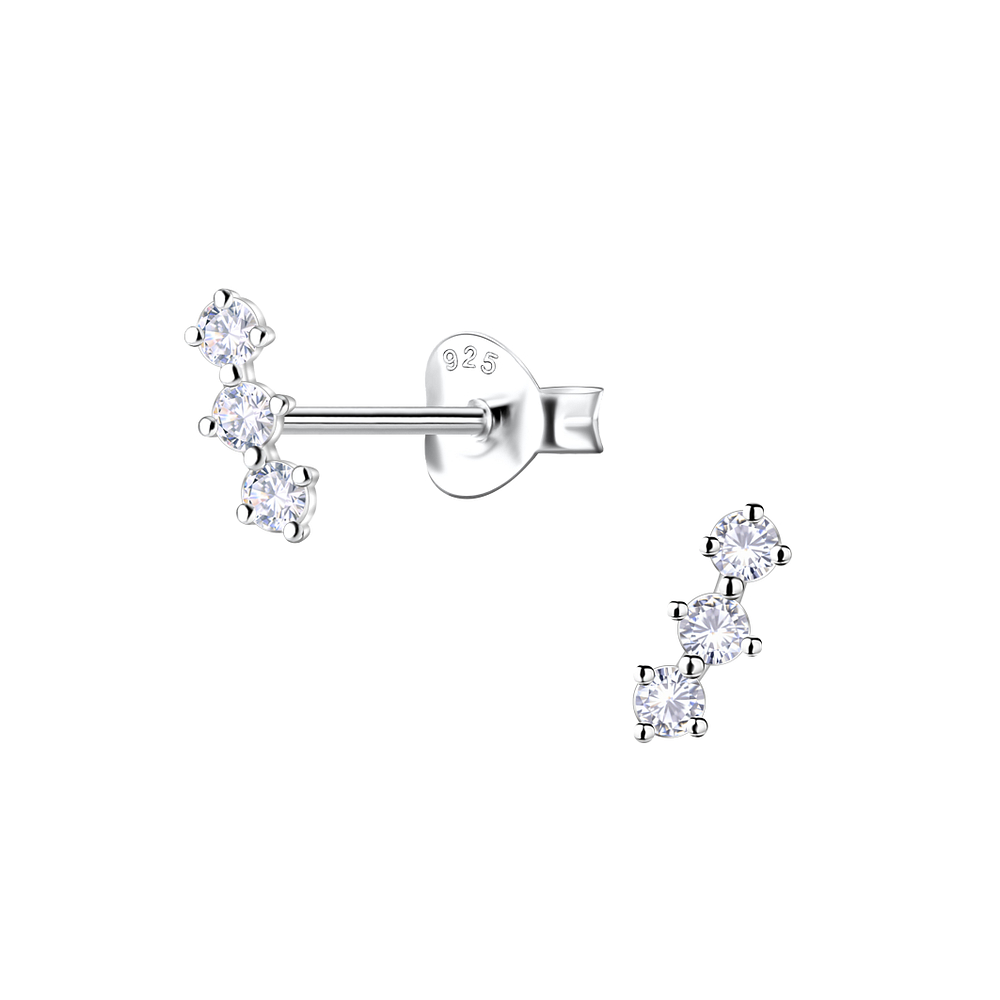 Wholesale Sterling Silver Geometric Ear Studs - JD24487