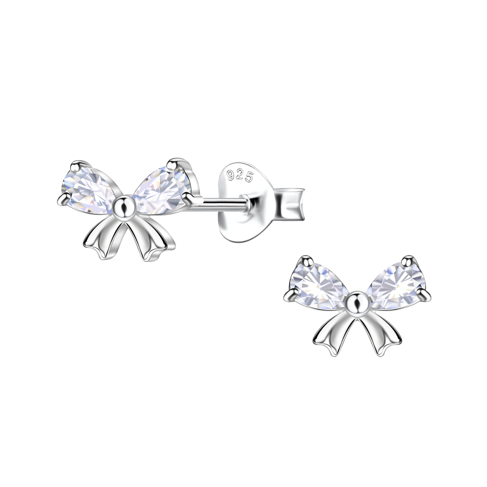 Wholesale Sterling Silver Bow Ear Studs - JD24480