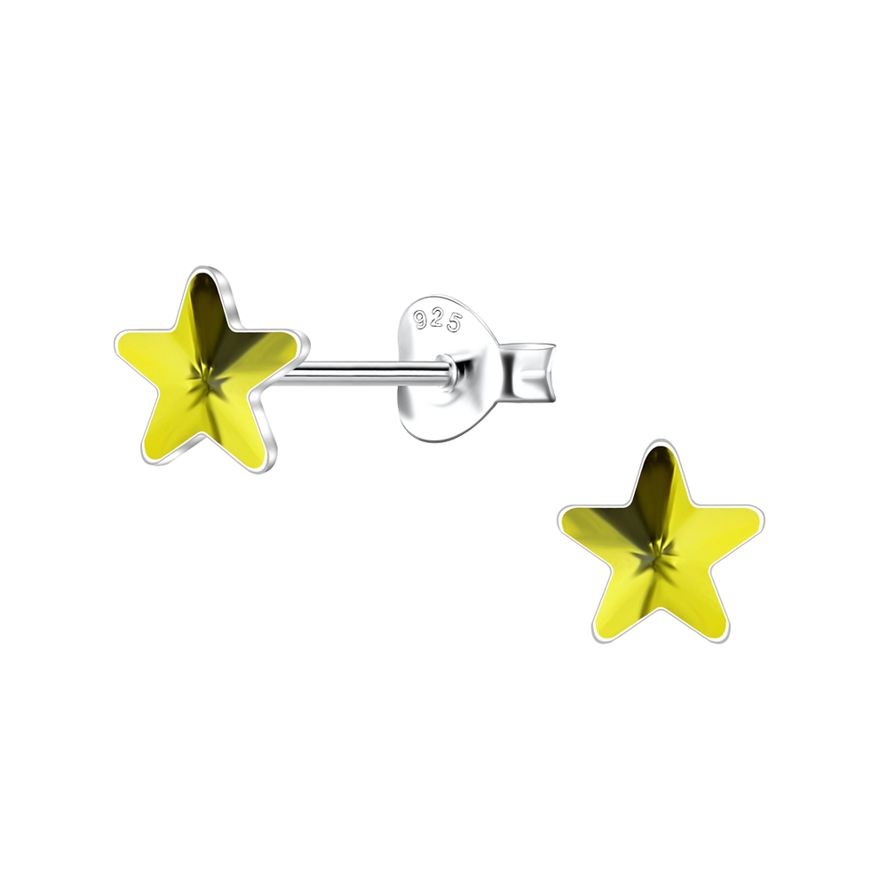 Wholesale 5mm Star Crystal Sterling Silver Ear Studs - JD24736