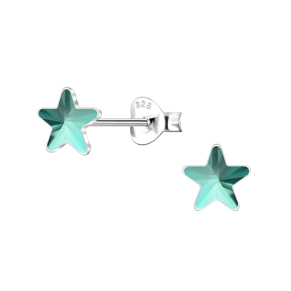 Wholesale 5mm Star Crystal Sterling Silver Ear Studs - JD24736