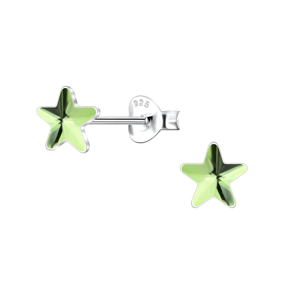 Wholesale 5mm Star Crystal Sterling Silver Ear Studs - JD24736