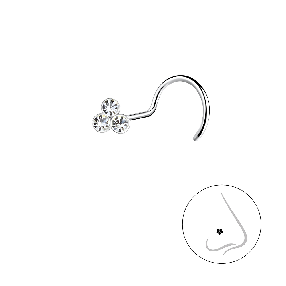 Wholesale Sterling Silver Flower Nose Spinner - JD25922