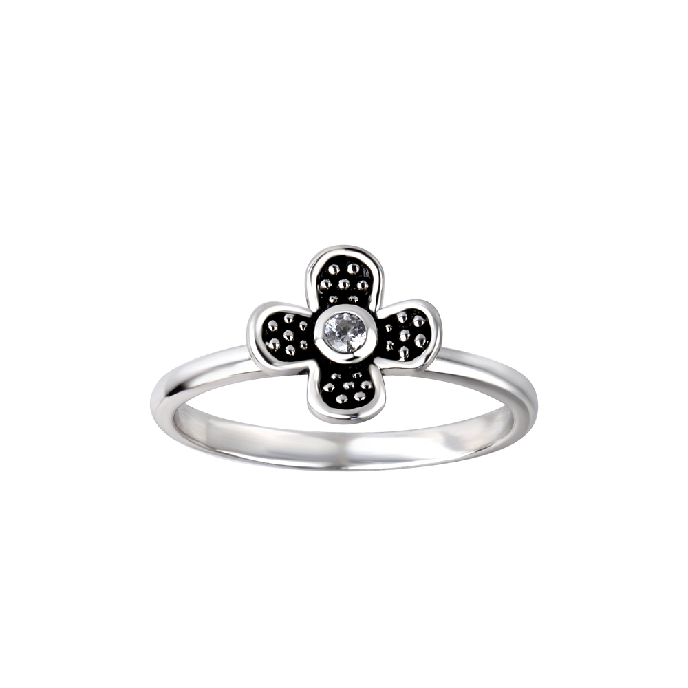 Wholesale Sterling Silver Flower Ring - JD26109