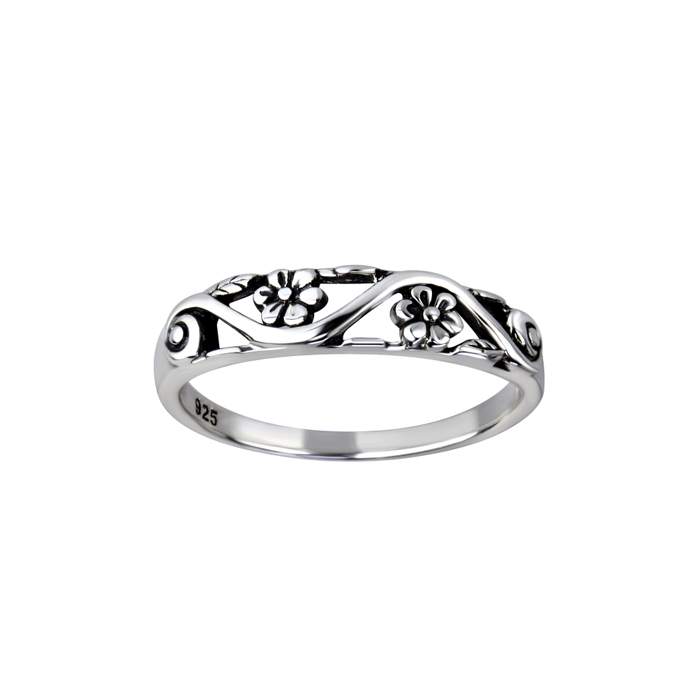 Wholesale Sterling Silver Flower Ring - JD26123