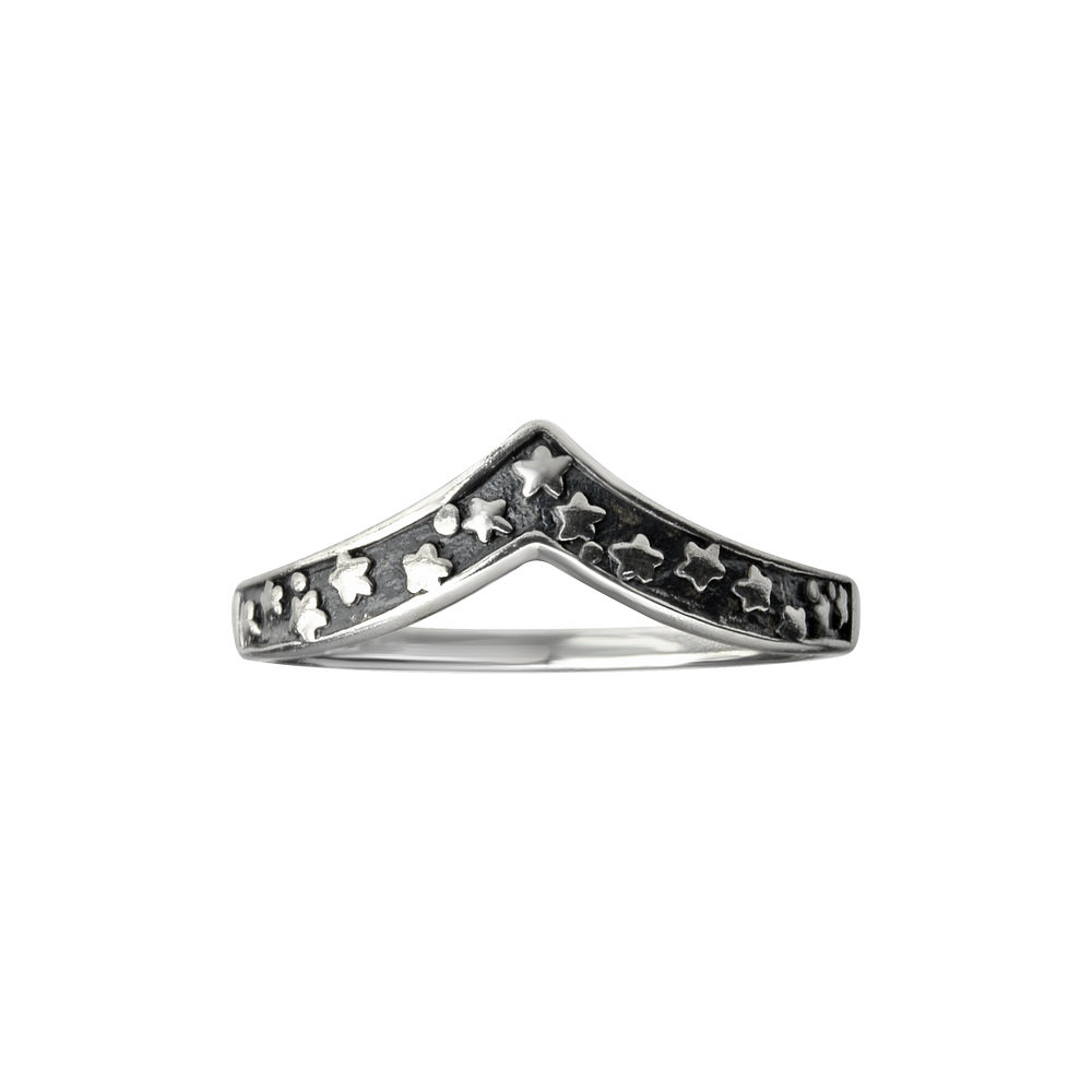 Wholesale Sterling Silver Chevron Star Ring - JD26134