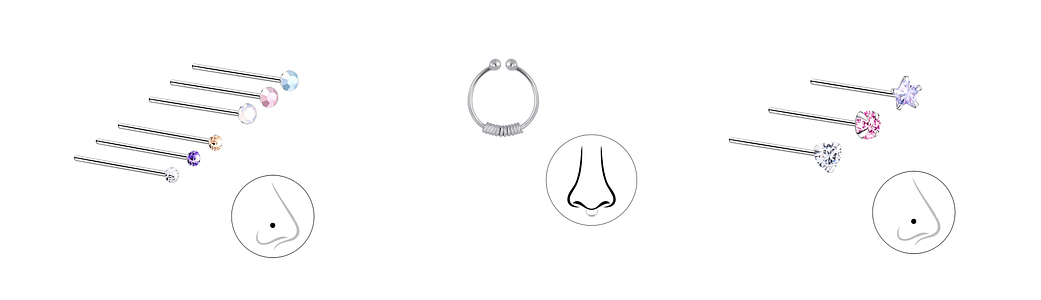 Wholesale silver Nose Jewellery- Silver JD UK