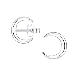 Wholesale Sterling Silver Moon Ear Studs - JD1143