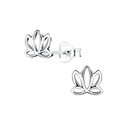 Wholesale Sterling Silver Lotus Flower Ear Studs - JD1218