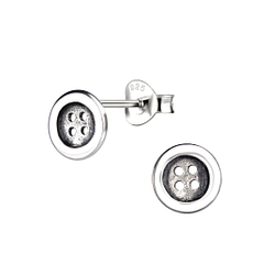 Wholesale Sterling Silver Button Ear Studs - JD1247