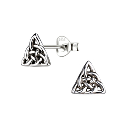 Wholesale Sterling Silver Celtic Triangle Ear Studs - JD1221