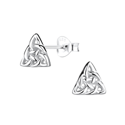 Wholesale Sterling Silver Celtic Triangle Ear Studs - JD1222