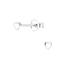 Wholesale Sterling Silver Tiny Heart Ear Studs - JD1223