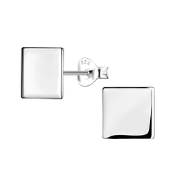 Wholesale Sterling Silver Square Ear Studs - JD1715